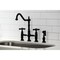 Kingston Brass KS1270AXBS Heritage Bridge Kitchen Faucet W/ Brass Sprayer, Matte Black KS1270AXBS - alternate 5
